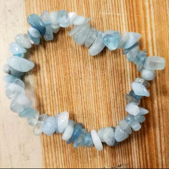 Bracelet And Earrings Set - Aquamarine Natural Healing Stone - Picture 7 of 10
